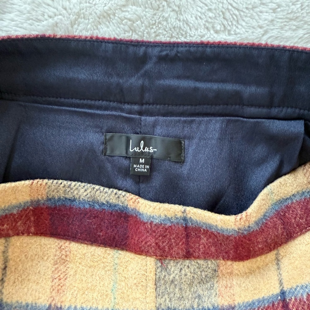 Lulu's Plaid Wool Mini Skirt - Picture 3 of 4